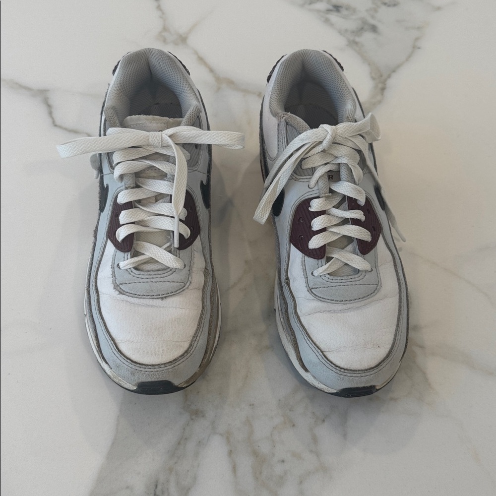Nike - White Sneakers with Maroon Accents